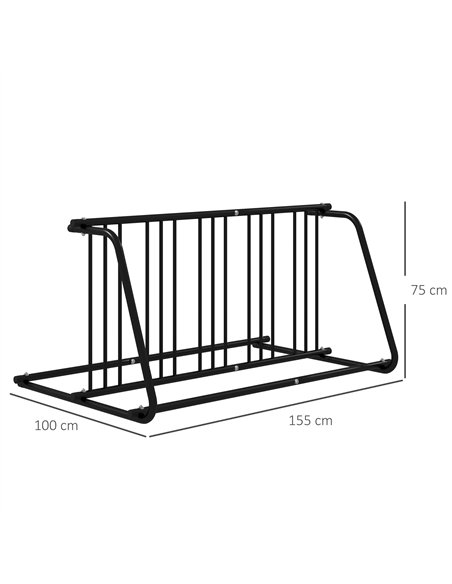 DURHAND Bike Stand, Double-sided Bike Rack for 6 Bicycles, Bike Floor Stand for Kids/Mountain/Road Bikes, Garage Indoor Outdoor  - pic 134338 | FastDaddyshop