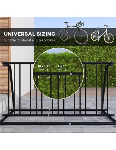DURHAND Bike Stand, Double-sided Bike Rack for 6 Bicycles, Bike Floor Stand for Kids/Mountain/Road Bikes, Garage Indoor Outdoor 