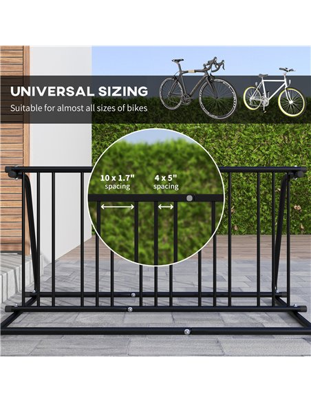 DURHAND Bike Stand, Double-sided Bike Rack for 6 Bicycles, Bike Floor Stand for Kids/Mountain/Road Bikes, Garage Indoor Outdoor  - pic 134340 | FastDaddyshop