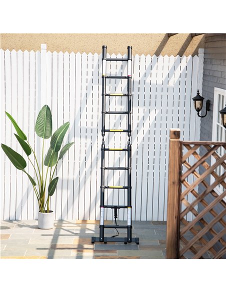 DURHAND 3.2m/10.5ft Telescopic Ladder, Extendable Aluminium Ladder with Anti-slip Pedals, Multi-purpose Portable Foldable 10 Ste - pic 134346 | FastDaddyshop
