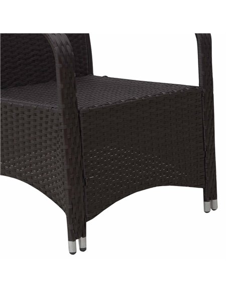 Outsunny 2-Seater Rattan Bistro Set Garden Furniture Sofa Chair Table Wicker Weave Outdoor Patio Conservatory Set w/ Cover Steel - pic 13435 | FastDaddyshop