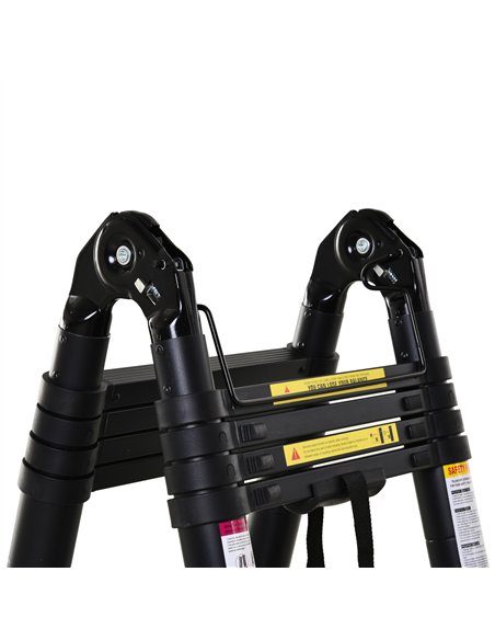 DURHAND 3.2m/10.5ft Telescopic Ladder, Extendable Aluminium Ladder with Anti-slip Pedals, Multi-purpose Portable Foldable 10 Ste - pic 134352 | FastDaddyshop