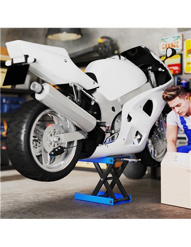 DURHAND 500KG Motorcycle Lift Scissor Jack, Height Adjustable Motorbike Stand with Anti-Slip Wide Deck, Heavy Duty Steel Motorbi