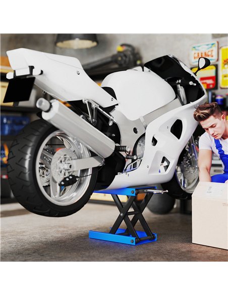 DURHAND 500KG Motorcycle Lift Scissor Jack, Height Adjustable Motorbike Stand with Anti-Slip Wide Deck, Heavy Duty Steel Motorbi - pic 134355 | FastDaddyshop