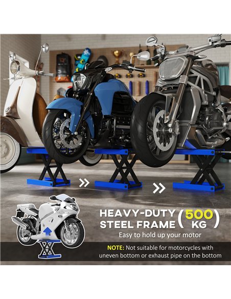 DURHAND 500KG Motorcycle Lift Scissor Jack, Height Adjustable Motorbike Stand with Anti-Slip Wide Deck, Heavy Duty Steel Motorbi - pic 134357 | FastDaddyshop