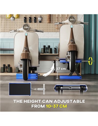 DURHAND 500KG Motorcycle Lift Scissor Jack, Height Adjustable Motorbike Stand with Anti-Slip Wide Deck, Heavy Duty Steel Motorbi
