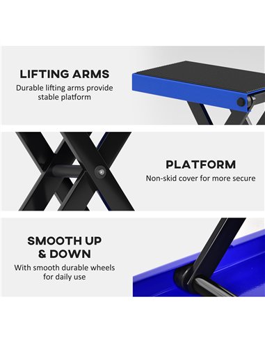 DURHAND 500KG Motorcycle Lift Scissor Jack, Height Adjustable Motorbike Stand with Anti-Slip Wide Deck, Heavy Duty Steel Motorbi
