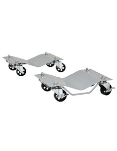 DURHAND 2 PCS Car Wheel Dollies with Swivel Casters, 680kg Capacity Car Dolly Skates Wheel Dolly Set with Non-Slip Metal Plates,