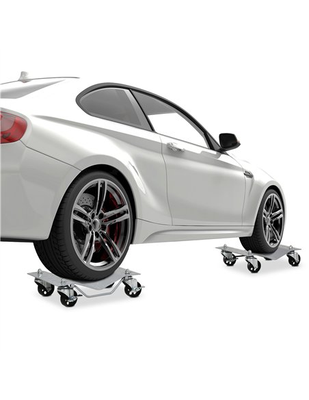 DURHAND 2 PCS Car Wheel Dollies with Swivel Casters, 680kg Capacity Car Dolly Skates Wheel Dolly Set with Non-Slip Metal Plates, - pic 134364 | FastDaddyshop