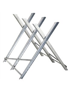 DURHAND Portable Sawhorse Heavy Duty Steel Adjustable Work Support, Foldable Sawhorse Stand 100 kg Weight Capacity, Silver Tone