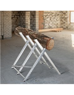 DURHAND Portable Sawhorse Heavy Duty Steel Adjustable Work Support, Foldable Sawhorse Stand 100 kg Weight Capacity, Silver Tone 2