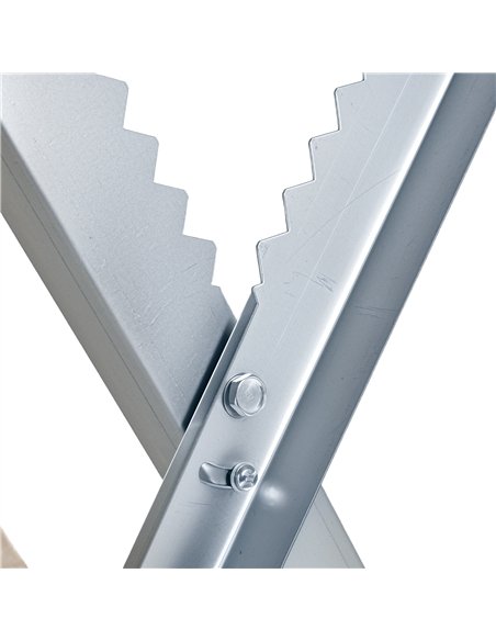 DURHAND Portable Sawhorse Heavy Duty Steel Adjustable Work Support, Foldable Sawhorse Stand 100 kg Weight Capacity, Silver Tone - pic 134378 | FastDaddyshop