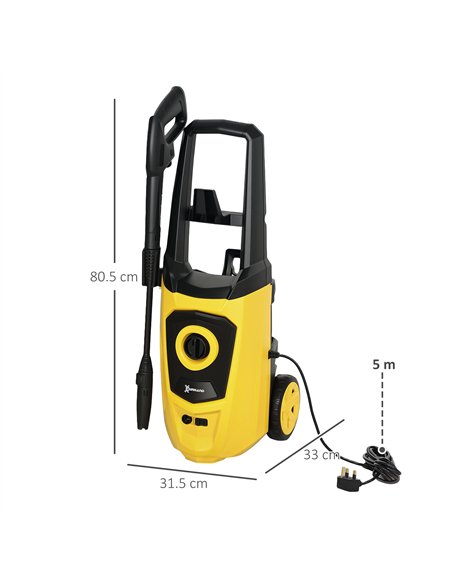 DURHAND 1800W High Pressure Washer, 150 Bar Pressure, 510 L/h Flow, High-Performance Portable Power Washer Jet Wash Cleaner with - pic 134383 | FastDaddyshop