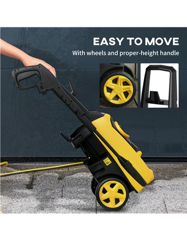 DURHAND 1800W High Pressure Washer, 150 Bar Pressure, 510 L/h Flow, High-Performance Portable Power Washer Jet Wash Cleaner with