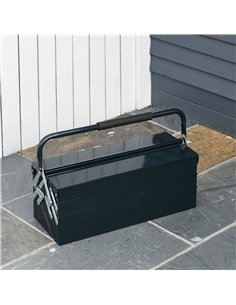 DURHAND 3 Tier Metal Toolbox, 5 Tray Professional Portable Tool Box with Carry Handle for Workshop, 56cmx20cmx34cm, Green 2