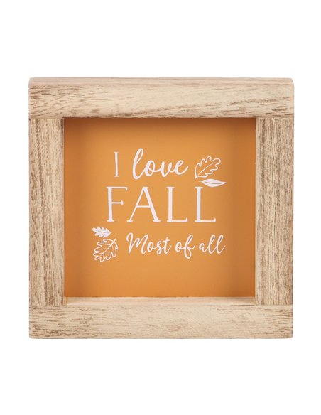 Orange I Love Fall Most of All Wooden Frame Sign - pic 134412 | FastDaddyshop