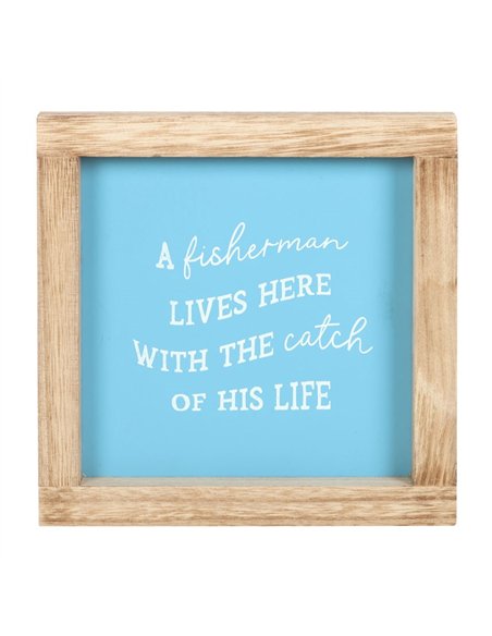 A Fisherman Lives Here Wooden Frame Sign - pic 134417 | FastDaddyshop
