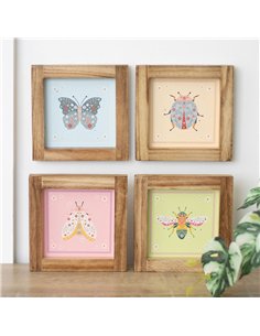 Set of 4 Floral Bug Framed Wall Art Prints FB_02526 2