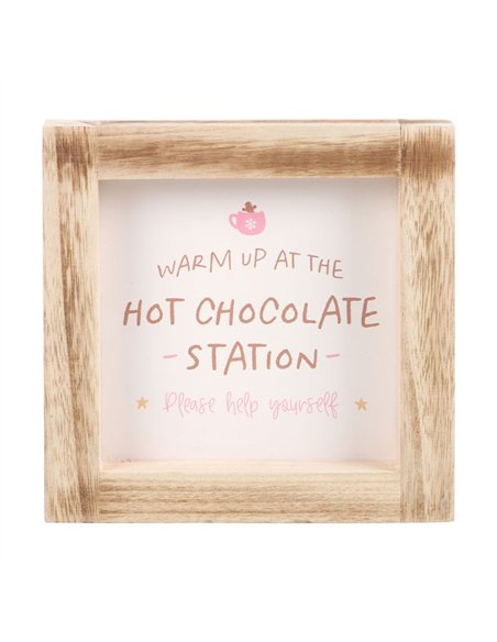 Hot Chocolate Station Wooden Frame Sign - pic 134428 | FastDaddyshop