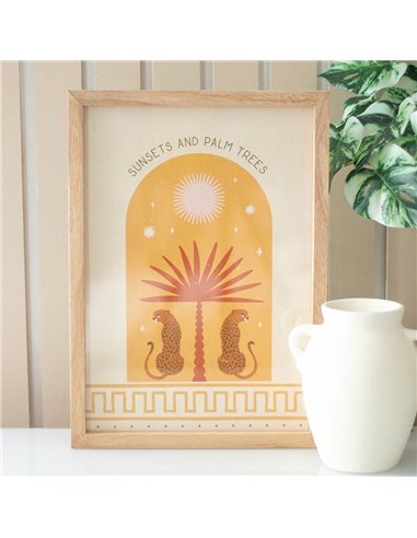 Leopard Palm Framed Wall Art Print