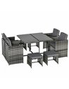 Outsunny 9PC 8-Seater Outdoor Rattan Furniture Set, Mixed Grey
