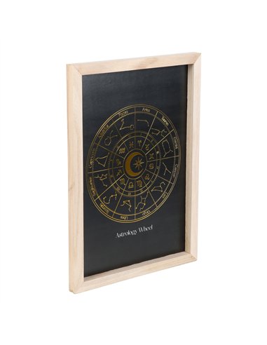 Golden Foil Astrology Wheel Framed Art Print AW_02725