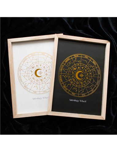 Golden Foil Astrology Wheel Framed Art Print AW_02725