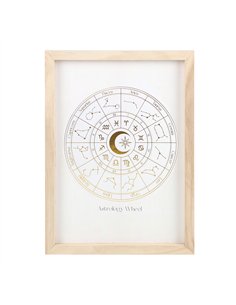 Astrology Wheel Gold Foil Framed Art Print AW_81524