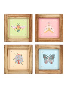 Set of 4 Floral Bug Framed Wall Art Prints FB_02526