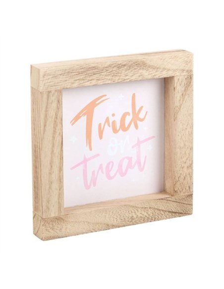 Pink Trick or Treat Wooden Frame Sign TO_63524 - pic 134515 | FastDaddyshop