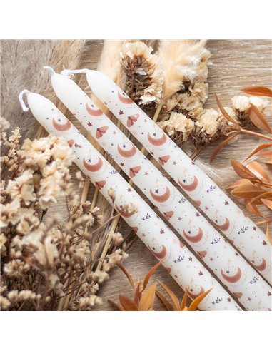 Set of 3 Harvest Moon Taper Candles AT_56425