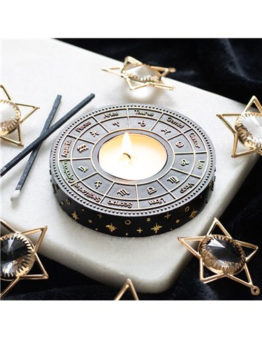 Astrology Wheel Tealight Candle Holder AW_80324