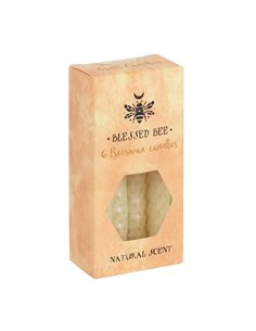 Set of 6 Cream Beeswax Spell Candles BW_48338