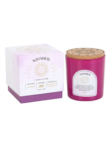 Aquarius Bergamot & Mandarin Gemstone Zodiac Candle CE_85723 - pic 134571 | FastDaddyshop