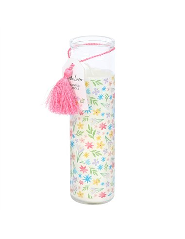 Spring Floral Print Fresh Linen Tube Candle BU_43825