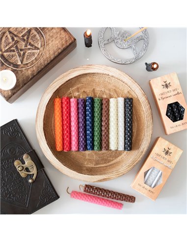 Set of 6 Cream Beeswax Spell Candles BW_48338