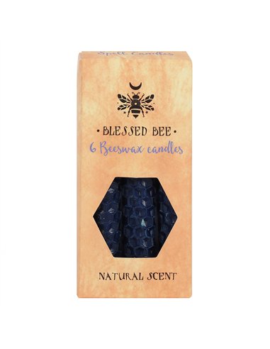 Set of 6 Blue Beeswax Spell Candles BW_48438