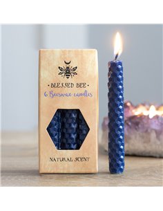 Set of 6 Blue Beeswax Spell Candles BW_48438 2