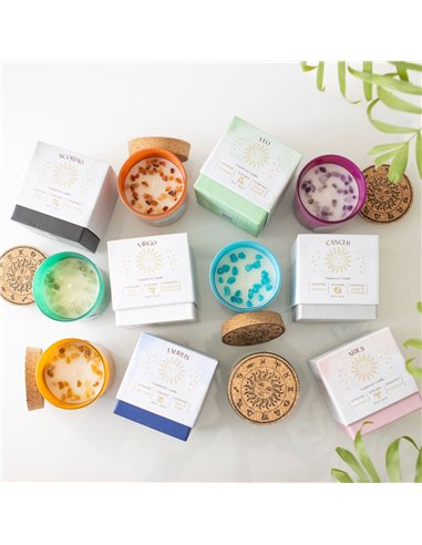 Set of 12 Zodiac Gemstone Candles CE_52023