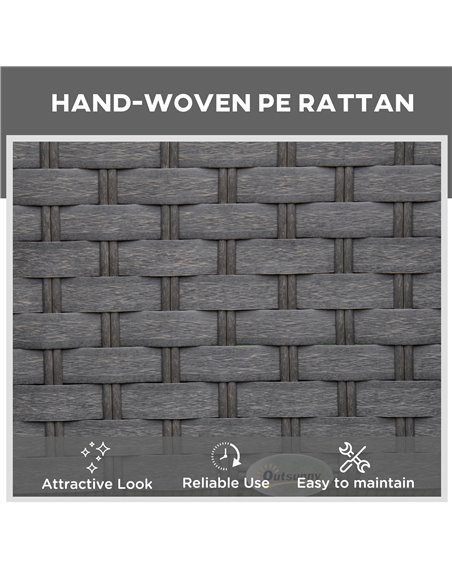 Outsunny 3 Piece Rattan Sun Lounger Set, Garden Furniture with Side Table, 5-Position Adjustable Recline Chair, Grey - pic 13470 | FastDaddyshop