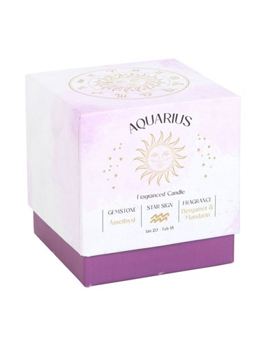 Aquarius Bergamot & Mandarin Gemstone Zodiac Candle CE_85723