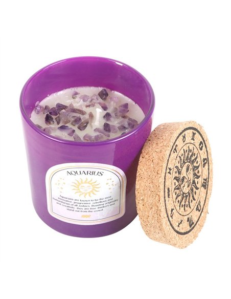 Aquarius Bergamot & Mandarin Gemstone Zodiac Candle CE_85723 - pic 134704 | FastDaddyshop