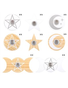 Set of 36 Mixed White and Natural Spell Candle Holders CH_41724