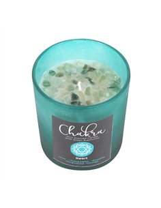 Heart Chakra Mint Crystal Chip Candle CK_29223