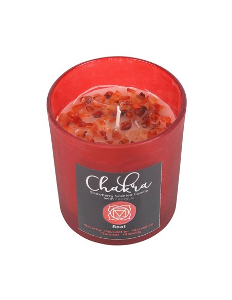 Root Chakra Strawberry Crystal Chip Candle CK_29423 - pic 134734 | FastDaddyshop