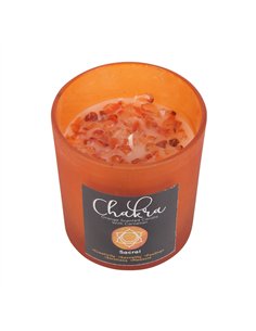 Sacral Chakra Orange Crystal Chip Candle CK_29523