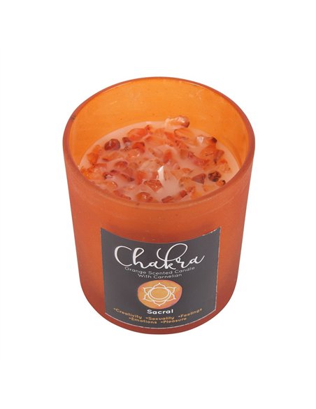Sacral Chakra Orange Crystal Chip Candle CK_29523 - pic 134735 | FastDaddyshop