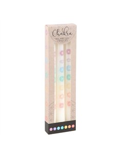 Set of 3 Chakra Balancing Taper Dinner Candles CK_37224