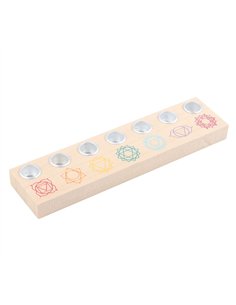 Seven Chakras Wooden Energy Candle Holder CK_87224