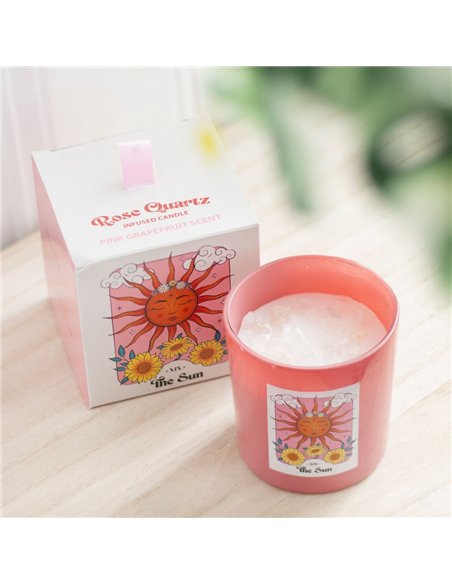 The Sun Rose Quartz Crystal Chip Candle CS_27024 - pic 134742 | FastDaddyshop